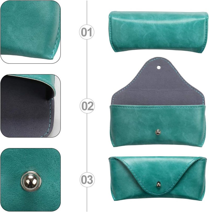 LogHog Portable Leather Glasses Case,Flexible Sunglasses Pouch Slim Case for Women Men Horizontal Eyeglass Case - Image 2
